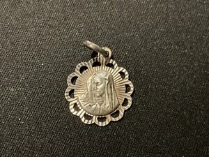 Vintage 925 Sterling Silver Viro Our Lady of Sorrows Pendant